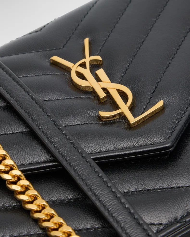 Sa1nt Lau*nt Small Y51 Wallet on Chain in Quilted Leather
