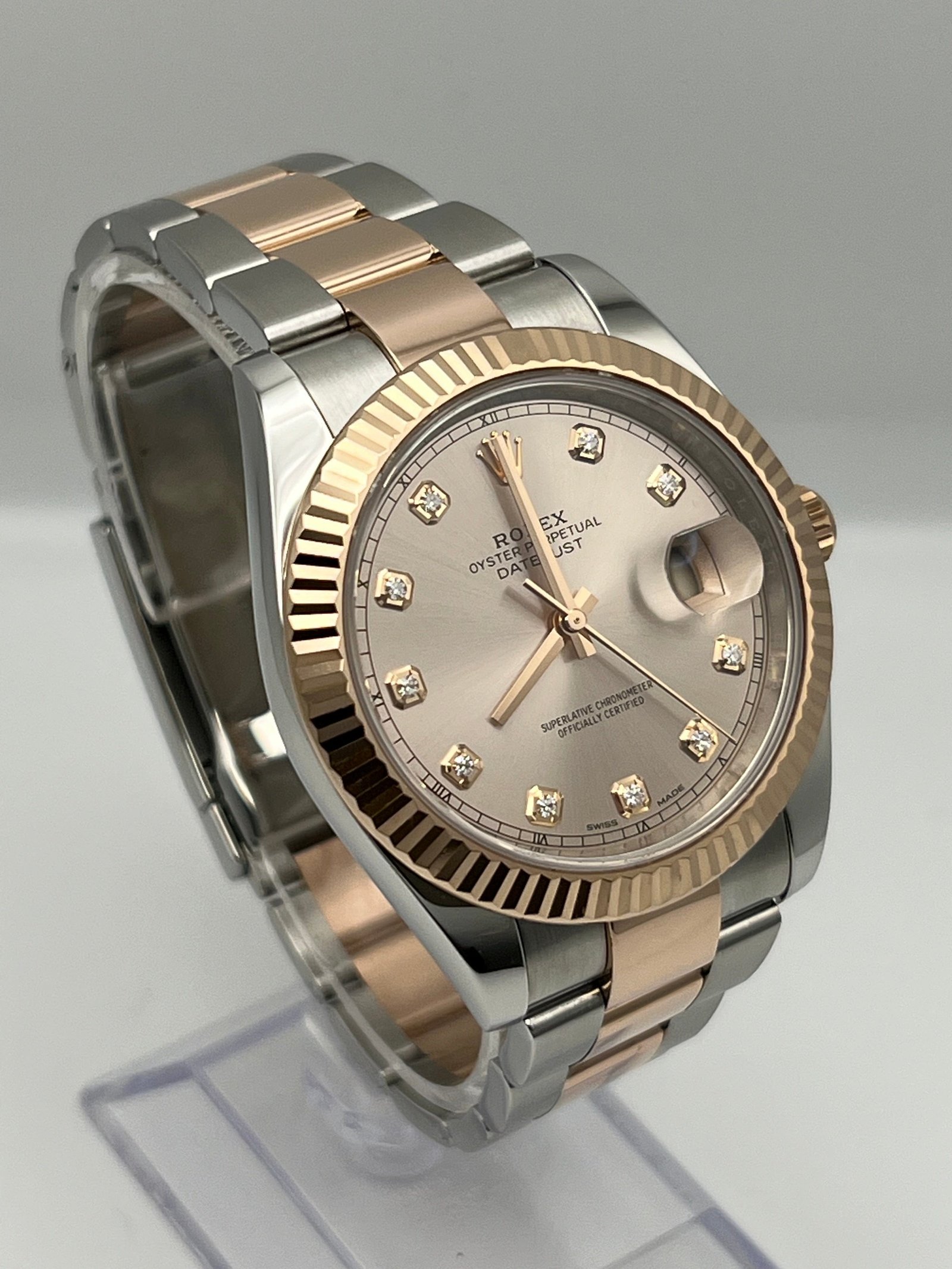 R01ex Datejust 41 126331 Rose Gold Stainless Steel Sundust D1am0nd Dial (2022)