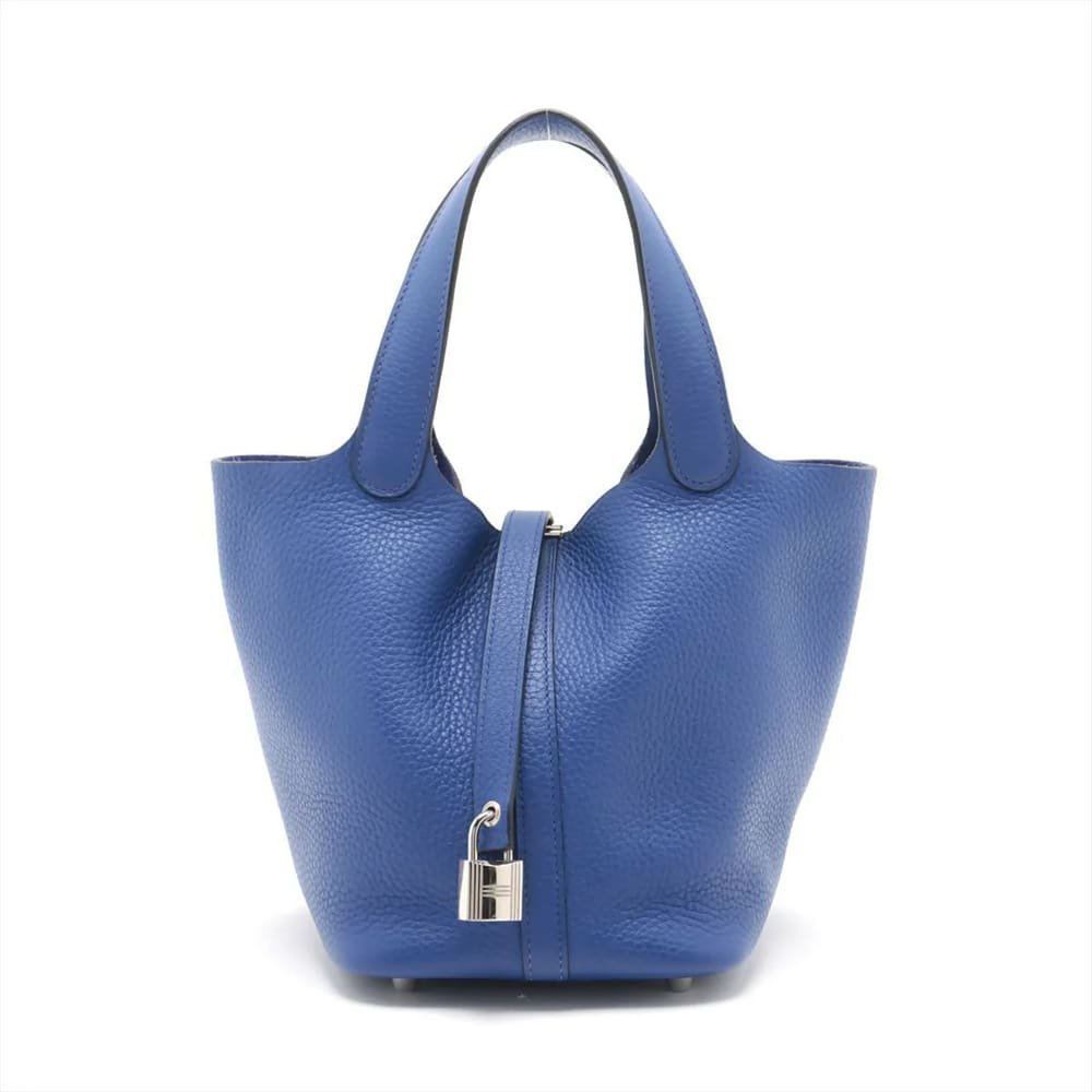 H**me5 Taurillon Clemence Picotin 18 Bleu Royal with Palladium Hardware